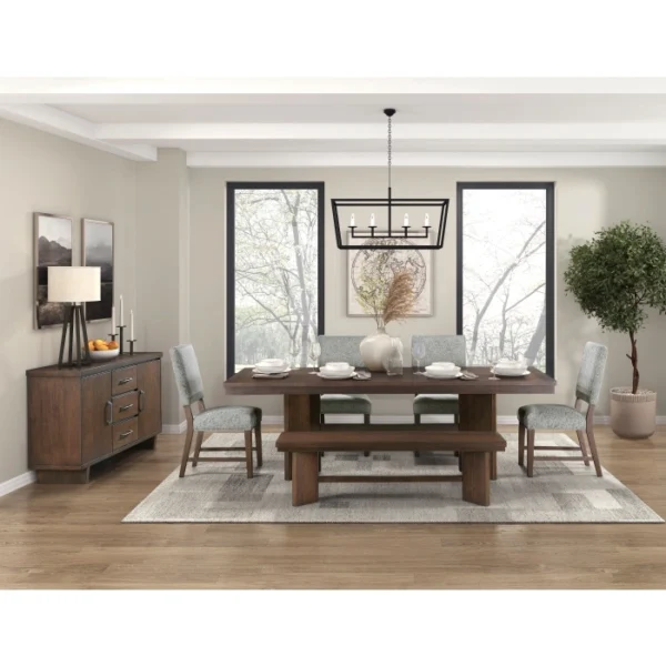 Franco Walnut Dining Bench By Homelegance - Image 2