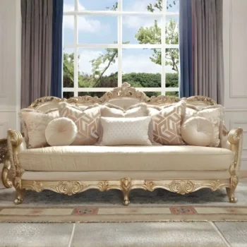 Metallic Gold & Belle Silver Sofa HD-8925 By Homey Design