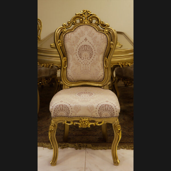 7Pcs Gold Beige Handmade Dining Set 12