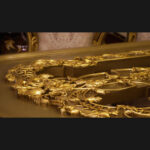 7Pcs Gold Beige Handmade Dining Set 15