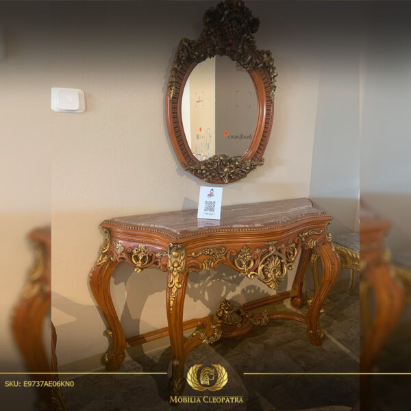 Handmade Brown Wood Console 4