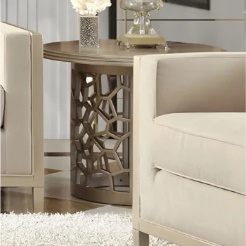 Champagne End Table HD-8913CHAM By Homey Design