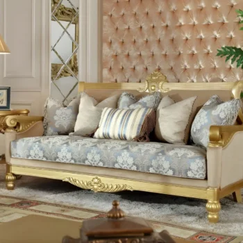 Metallic Bright Gold Sofa HD-2666 By Homey Design