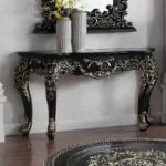 Ebony Black & Gold Victorian Console Table HD-328B By Homey Design - Image 2