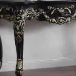 Ebony Black & Gold Victorian Console Table HD-328B By Homey Design - Image 3