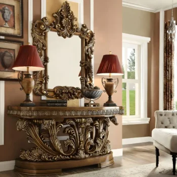 Met Ant Gold & Perfect Brown HD-8018 Console Table By Homey Design