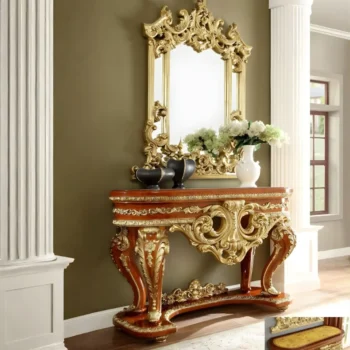 Luxury Gold Victorian Console Table HD-8024 By Homey Design