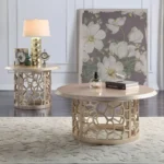 Champagne 3PCs Coffee Table HD-8913CHAM By Homey Design