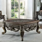 Perfect Brown with Metallic Antique Gold 3PCs Coffee Table Set HD-905 C By Homey Design - Image 3