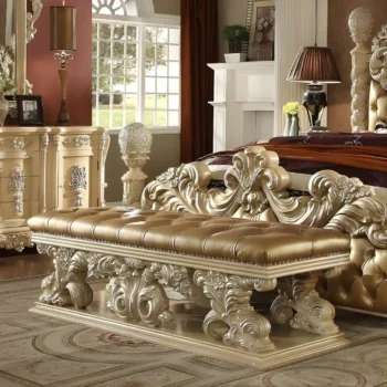 Pickle Frost & Antique Silver Victorian Bench HD-7266 By Homey Design