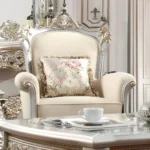 Metallic Silver with Gold Victorian Trim Finish 3PCs French Salon Sofa Set HD-91633 By Homey Design - Image 3