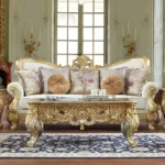 Metallic Gold Victorian 3PCs Sofa Set HD-93630 By Homey Design - Image 4