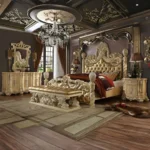 Pickle Frost & Antique Silver 4PC Eastern King Bedroom Set HD-7266 By Homey Design