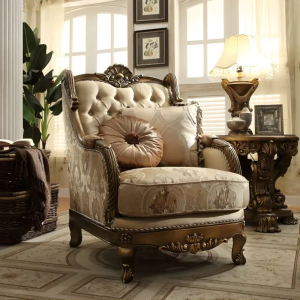 Met Ant Gold & Perfect Brown Victorian 3PC Sofa Set HD-506 By Homey Design - Image 5