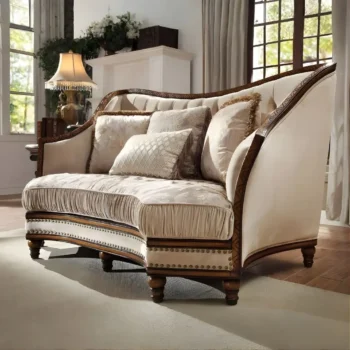 Gold & Dark Oak Loveseat Traditional HD-823 By Homey Design