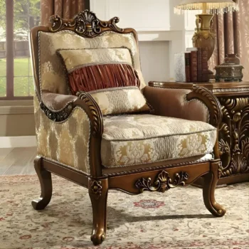 Metallic Gold Victorian Armchair Traditional HD-1601 By Homey Design