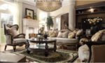 Black Enamel & Gold Finish Traditional Loveseat Homey Design HD-551 8
