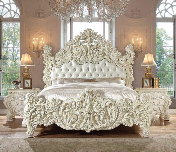 White Gloss Finish 4 PCs Eastern King Bedroom Set HD-8089 By Homey Design 9