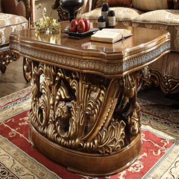 Met Ant Gold & Perfect Brown End Table HD-8018 By Homey Design