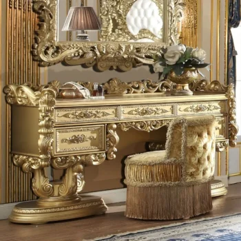 Metallic Bright Gold Victorian Dresser HD-8086 By Homey Design