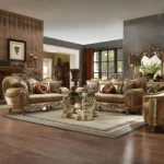 Light Maple Victorian 3PC Sofa Set HD-622 By Homey Design