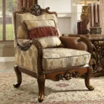 Homey Design Victorian HD-1601 3Pc Upholstery Sofa Set In Metallic Antique Gold - Image 3