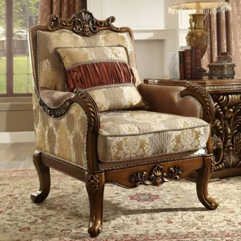 Metallic Gold Victorian Armchair Traditional HD-1601 By Homey Design
