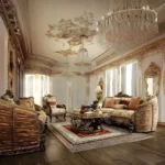 Homey Design Victorian HD-1601 3Pc Upholstery Sofa Set In Metallic Antique Gold