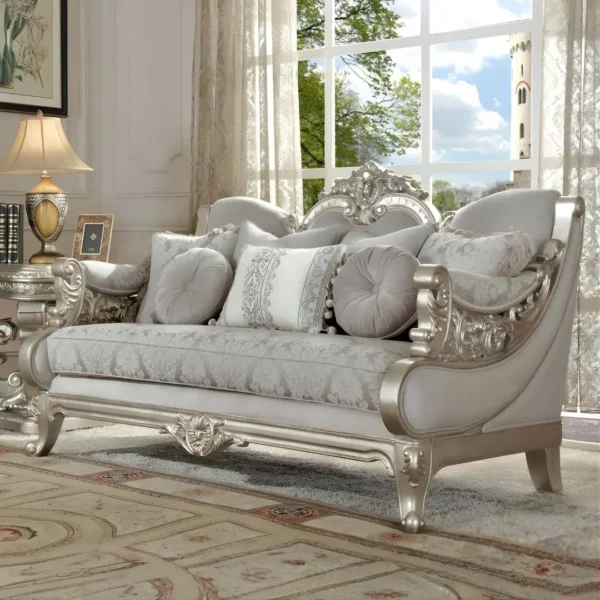 Metallic Silver Victorian 3PCs Sofa Set HD-2662 BY Homey Design - Image 4