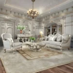 Metallic Silver Victorian 3PCs Sofa Set HD-2662 BY Homey Design