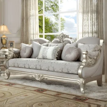 Metallic Silver Sofa HD-2662 BY Homey Design