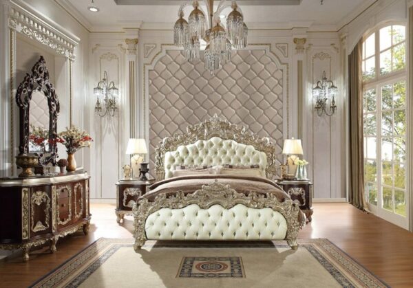 Metallic Silver Finish 5Pcs Bedroom Set HD-8017 By Homey Design 7