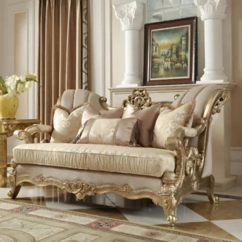 Luxury Champagne HD-2663 Loveseat By Homey Design