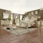 Belle Silver Victorian 4PCs Bedroom Set HD-8022 By Homey Design