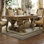 Met Ant Gold & Perfect Brown Victorian 7 PC Dining Table Set HD-8011 By Homey Design - Image 2