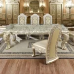 Belle Silver Victorian 7 PCs Dining Table Set HD-8022 By Homey Design - Image 4