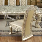 Belle Silver Victorian 7 PCs Dining Table Set HD-8022 By Homey Design - Image 3