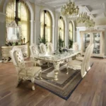 Belle Silver Victorian 7 PCs Dining Table Set HD-8022 By Homey Design