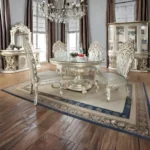 Silver Victorian 5 PC Dining Table Set HD-8088 By Homey Design