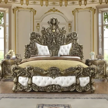 Perfect Brown Eastern King Bed HD-1802 By Homey Design