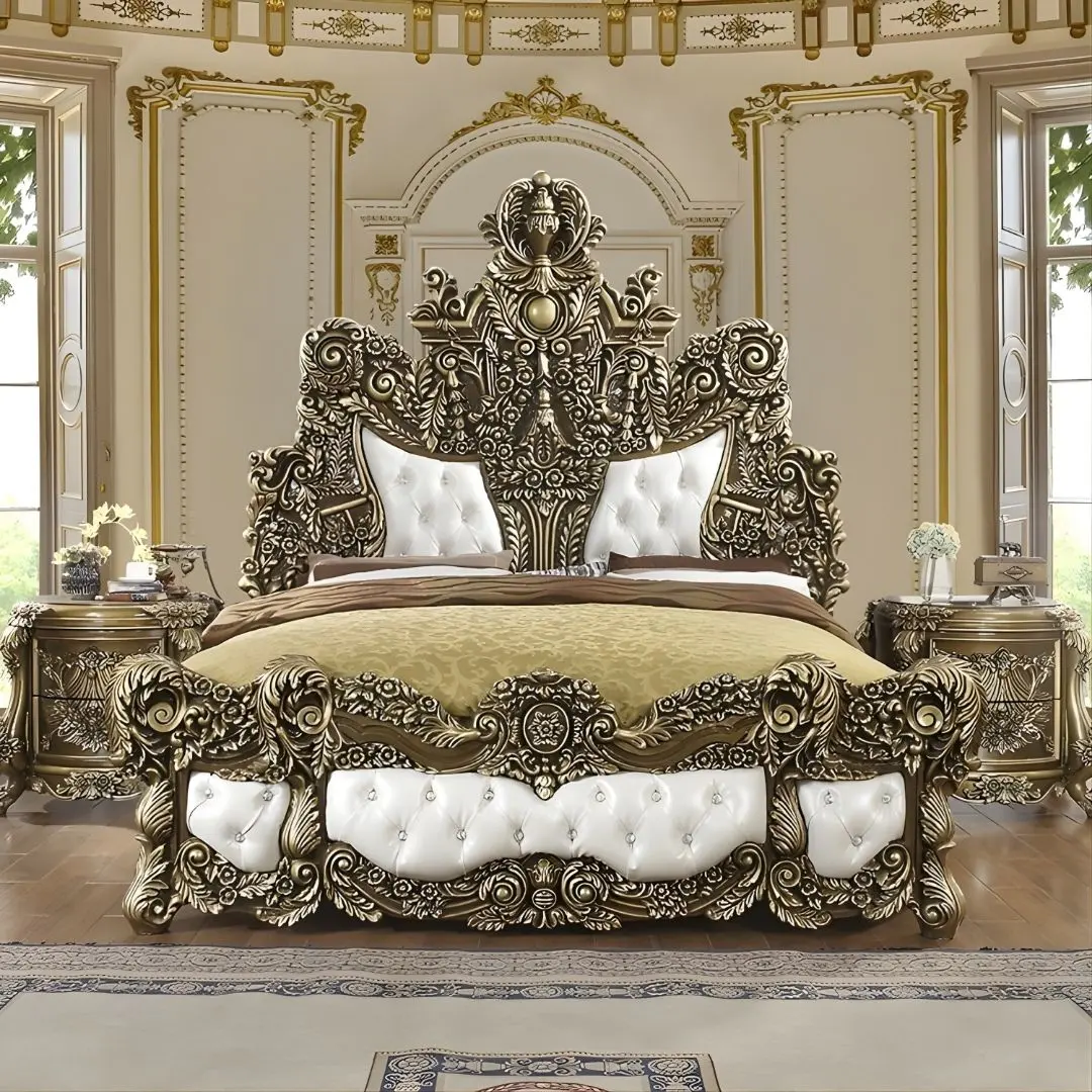 Perfect Brown Eastern King Bed Hd-1802 By Homey Design | Mobilia Cleopatra 3 Perfect Brown Eastern King Bed HD-1802 By Homey Design - Image 1