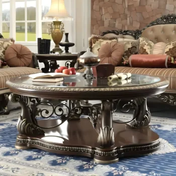 Brown Cherry Victorian Coffee Table HD-8013 By Homey Design