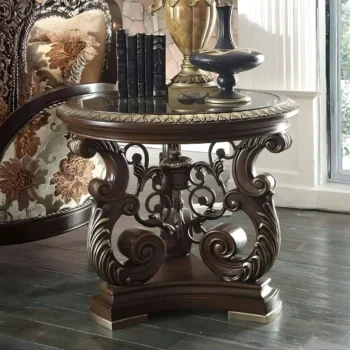 Brown Cherry End Table HD-8013 By Homey Design