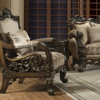 Homey Design HD-2658 Victorian Chair in Perfect Brown Traditional Wood Finish