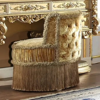 Metallic Bright Gold Victorian Stool HD-8086 By Homey Design