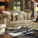 Metallic Bright Gold 3PCs Sofa Set HD-04 By Homey Design - Image 4