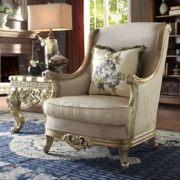 Metallic Bright Gold Finish Accent Chair Traditional by Homey Design HD-04