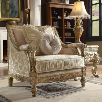 Metallic Bright Gold Victorian Chair HD-205 By Homey Design