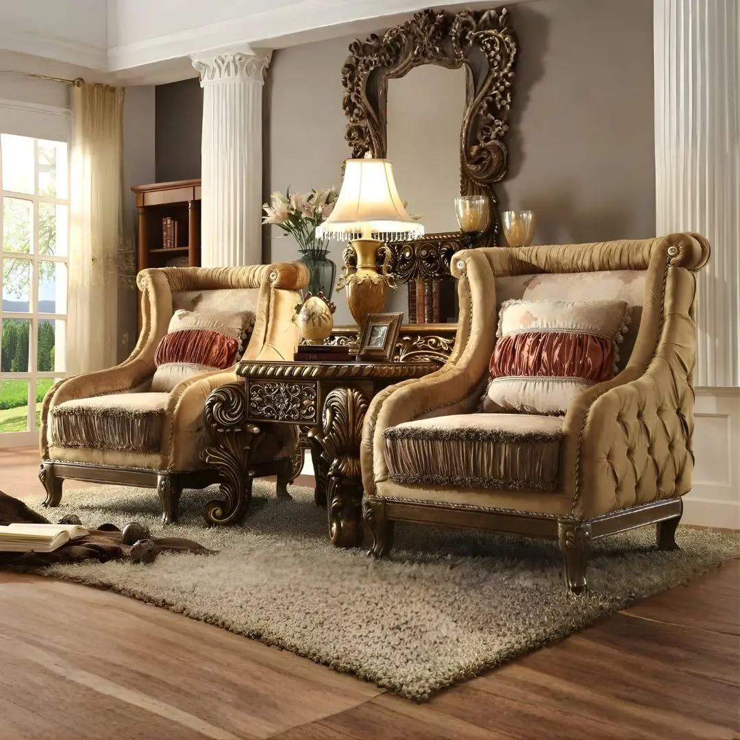 Luxury Van Dyke Brown Victorian Armchair Traditional Homey Design Hd-458 | Mobilia Cleopatra 3 Luxury Van Dyke Brown Victorian Armchair Traditional Homey Design HD-458 - Image 1
