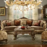 Brown Victorian Sectional Sofa By Homey Design HD-458